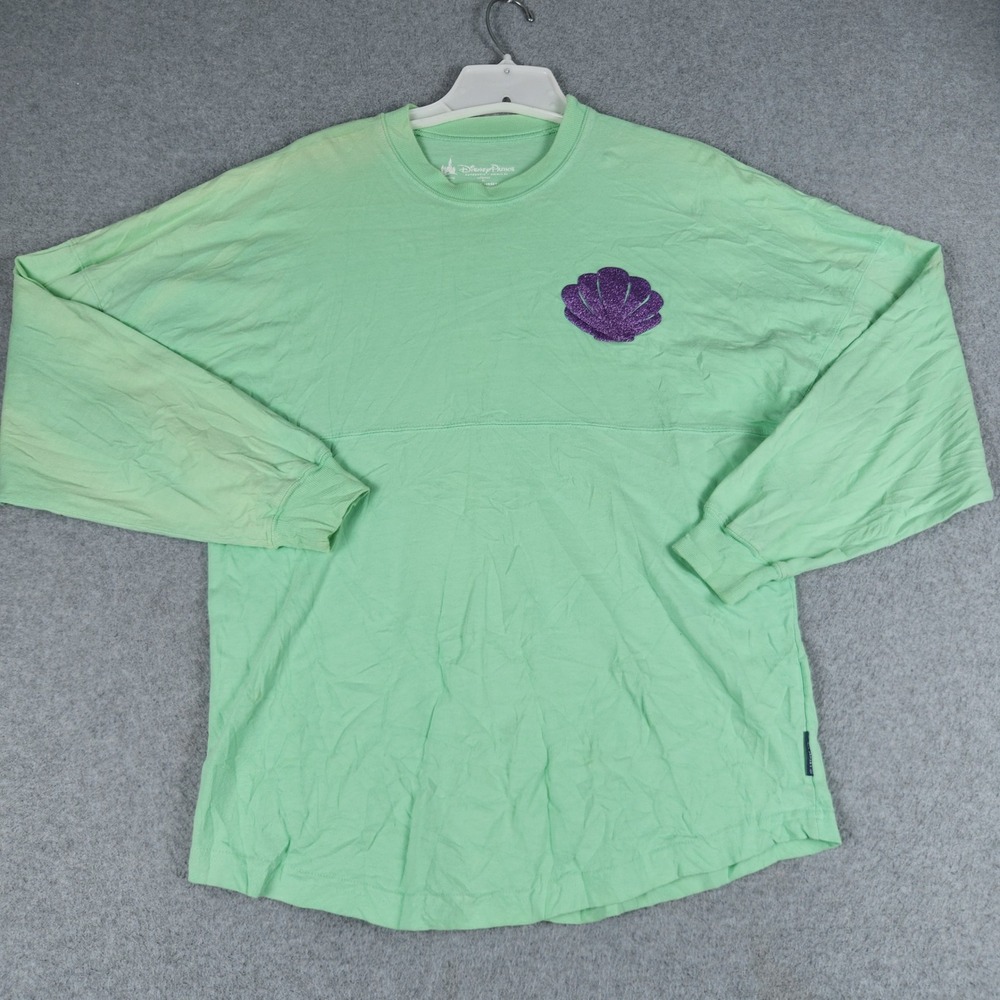 Disney Parks Shirt Men XS Green Walt Disney World Spirit Graphic Print Crew Neck